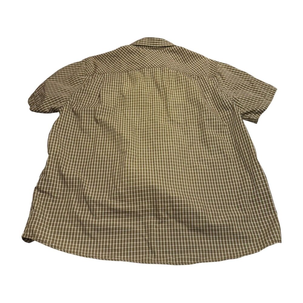Mossy Oak Shirt Mens XL Brown White Check Cotton Short Sleeve Collared Button-Up - Picture 3 of 7